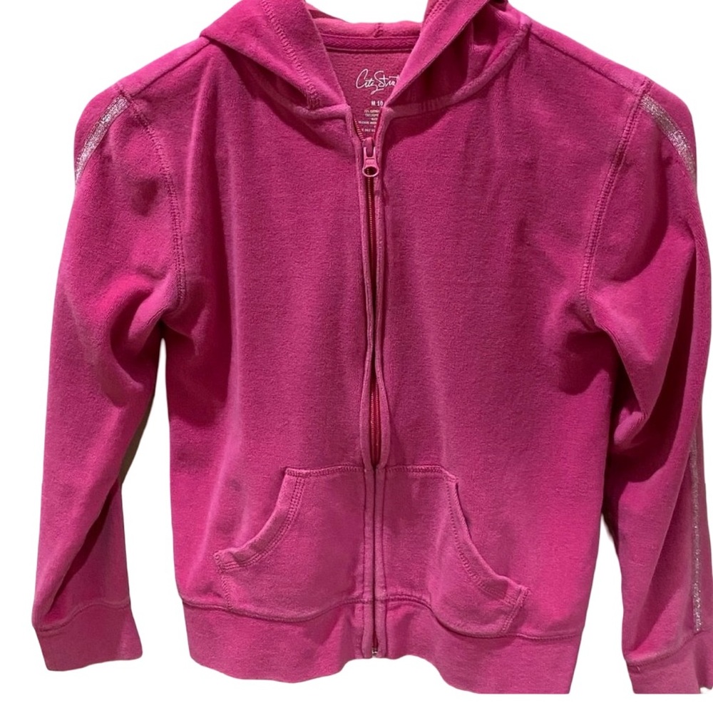 City Streets Cuddly Pink Zip Up Sweatshirt size 10/12 (runs small)
